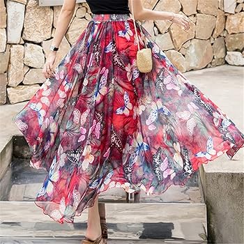 room306♡Chiffon Tuck Maxi Skirt Black Chiffon Tiered Maxi Skirt | Norah – motelrocks-com-us